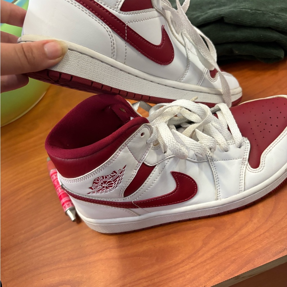 Nike Air Jordan White and Red High-Tops